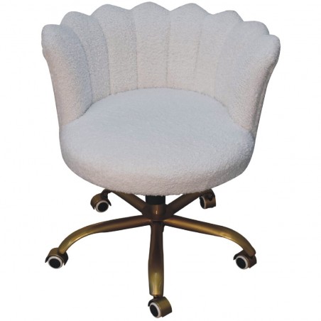 Chicago White Boucle Swivel Chair Top View