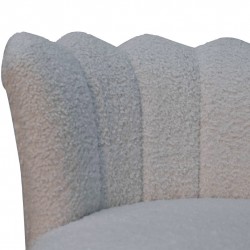 Chicago White Boucle Swivel Chair Back detail