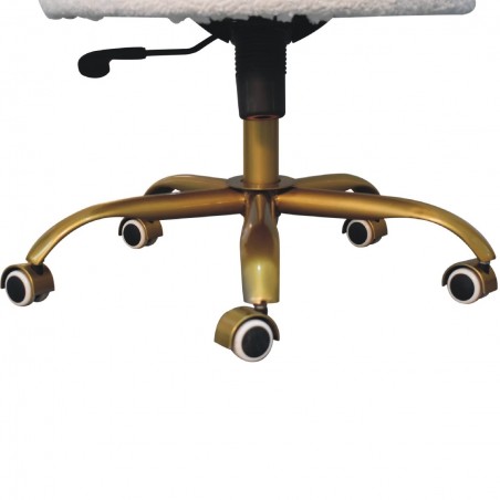 Chicago White Boucle Swivel Chair Base Detail