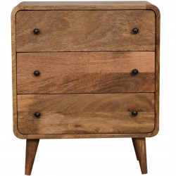 Finse Mini Curved Three Drawer Chest Front View