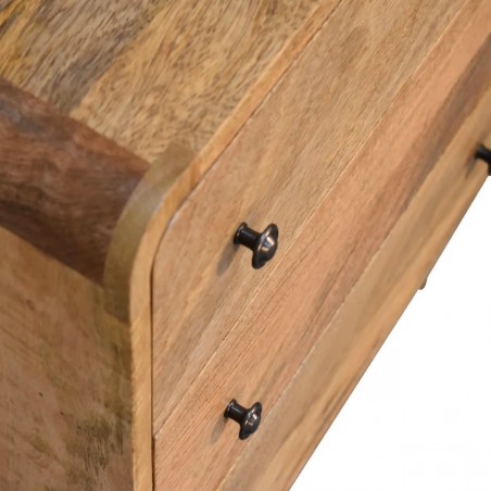 Finse Mini Curved Three Drawer Chest Drawer Front Detail