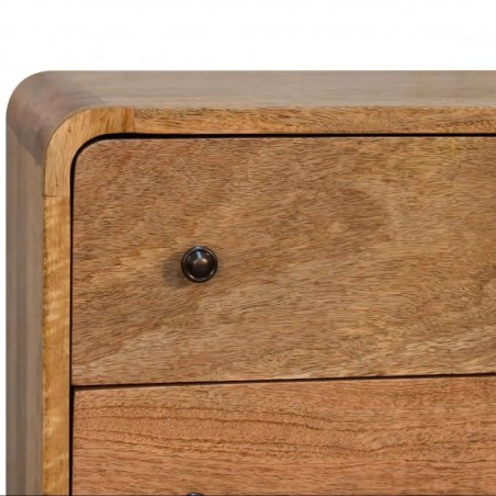 Finse Mini Curved Three Drawer Chest Front  Detail