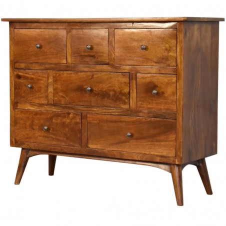 Chester Solid Wood Eight Drawer Chest Angled View