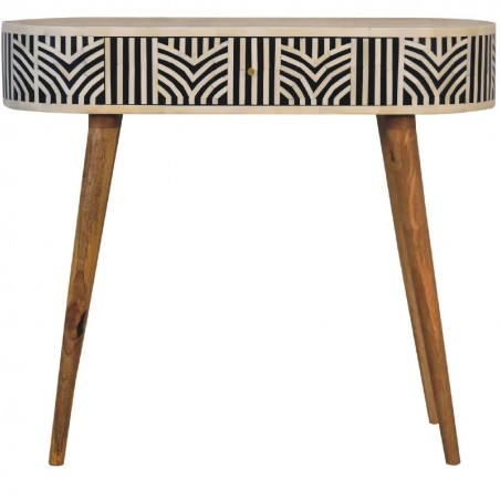 Edessa One Drawer Bone Inlay Console Table Front View