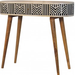 Edessa One Drawer Bone Inlay Console Table Angled view