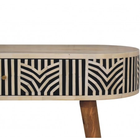 Edessa One Drawer Bone Inlay Console Table Front Detail