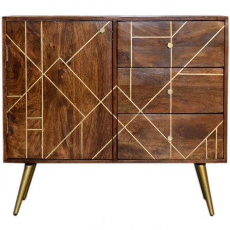 Chester Gold Inlay Abstract Sideboard Front View