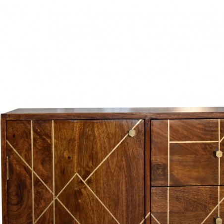 Chester Gold Inlay Abstract Sideboard Front Detail
