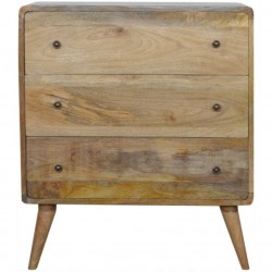 Finse Curved Three Drawer Chest Front View