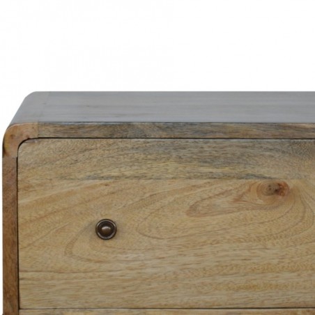 Finse Curved Three Drawer Chest Front Detail