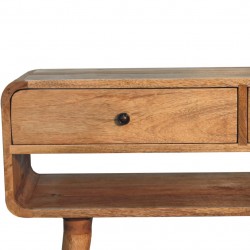Sonata Two Drawer Console Table in Oak Front Detail