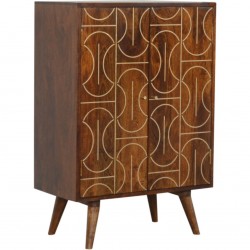 Chester Gold Inlay Abstract Cabinet