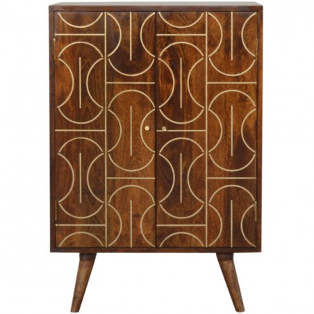 Chester Gold Inlay Abstract Cabinet Front View