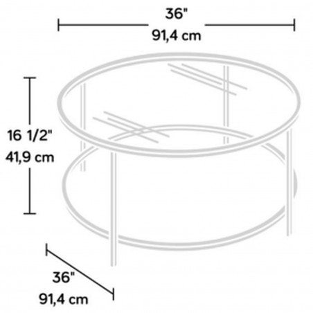 Hampstead Park Round Glass Coffee Table Dimensions