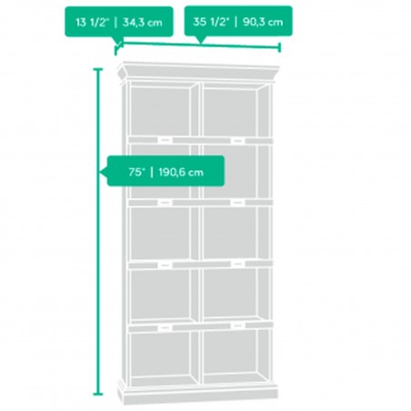 Barrister Modern Salt Oak Tall Bookcase Dimensions