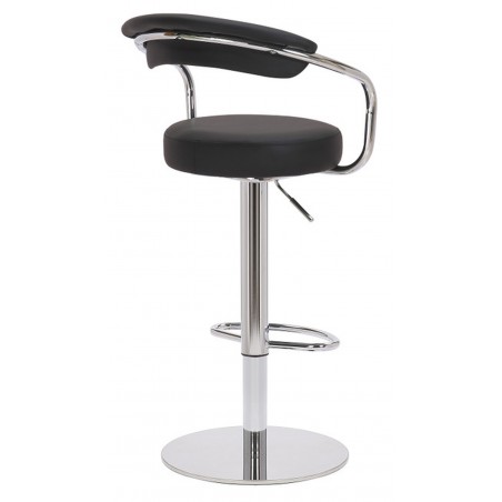 Deluxe Zenith Kitchen Bar Stool - Black Angled Rear View