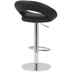 Deluxe Sorrento Leather Kitchen Stool - Black Angled  Rear View