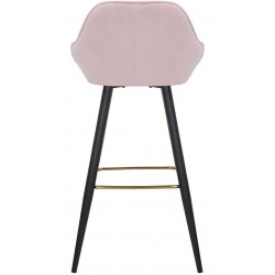 Velvet Upholstered Bar Stool - Pink Rear View