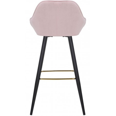 Velvet Upholstered Bar Stool - Pink Rear View