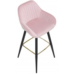Velvet Upholstered Bar Stool - Pink Top View