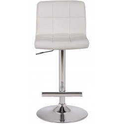 Allegro Faux Leather Bar Stool - White Front View