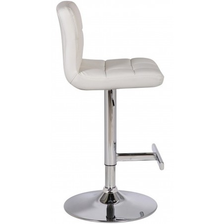 Allegro Faux Leather Bar Stool - White Side View