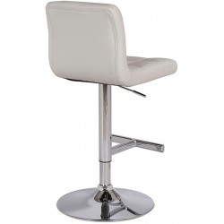 Allegro Faux Leather Bar Stool - White Angled Rear View