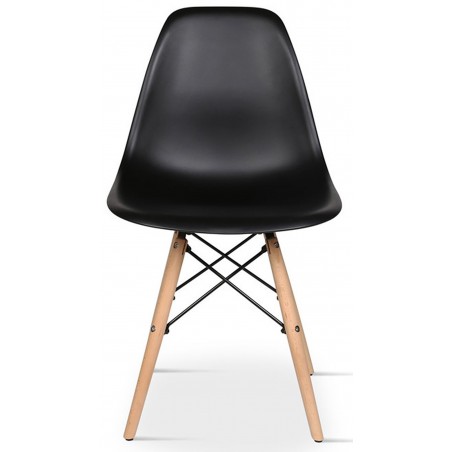 Eames Style DSW Chair - Black Front View