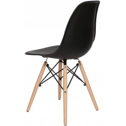 Eames Style DSW Chair - Black Angled Rear View