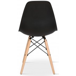 Eames Style DSW Chair - Black Rear View