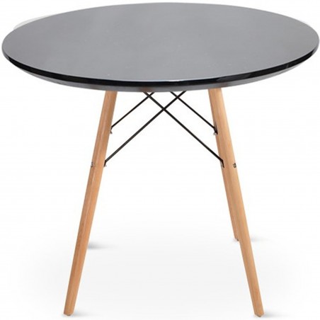 DSW Dining Round Table -  Black Front View