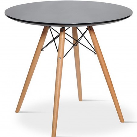 DSW Dining Round Table -  Black Side View