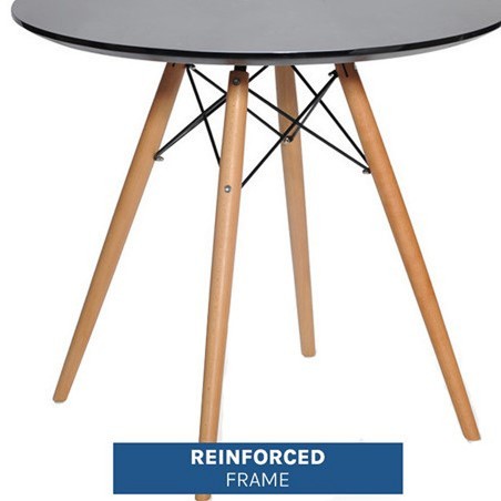 DSW Dining Round Table -  Black Base Detail