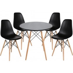 DSW Dining Round Table -  Black Mood Shot