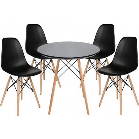 DSW Dining Round Table -  Black Mood Shot