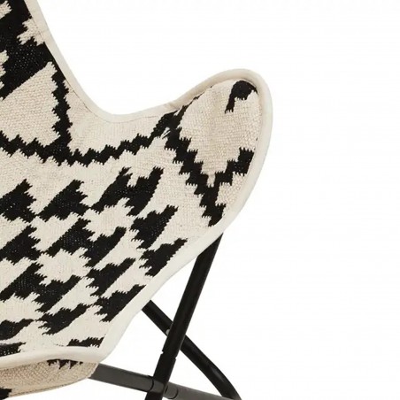 Hatay Aztec Butterfly Chair - Black/White seat Detail