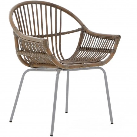 Siena Grey wash Rattan Chair front angle view