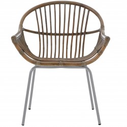 Siena Grey wash Rattan Chair Front view