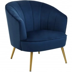 Yolanda Velvet Upholstered Armchair - Blue