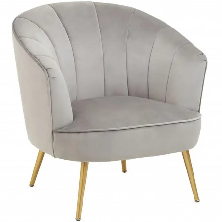 Yolanda Velvet Upholstered Armchair - Grey