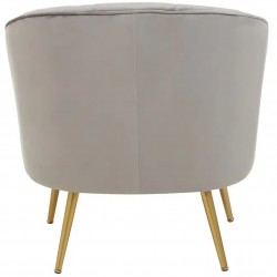 Yolanda Velvet Upholstered Armchair - Grey Rear View