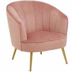 Yolanda Velvet Upholstered Armchair - Pink