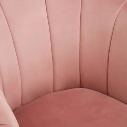 Yolanda Velvet Upholstered Armchair - Pink Seat Detail