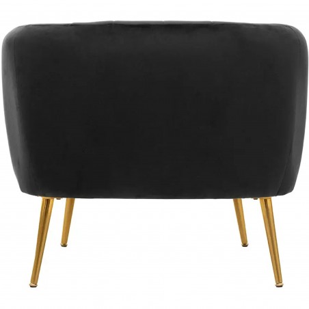 Larissa Velvet Upholstered Armchair - Black Rear View