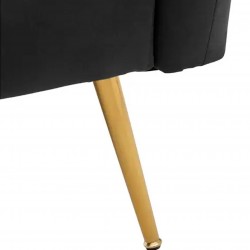 Larissa Velvet Upholstered Armchair - Black Leg Detail