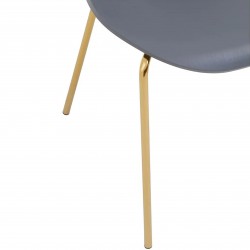 Leila Plastic Dining Chair with Gold Metal Legs - Grey Leg Detail