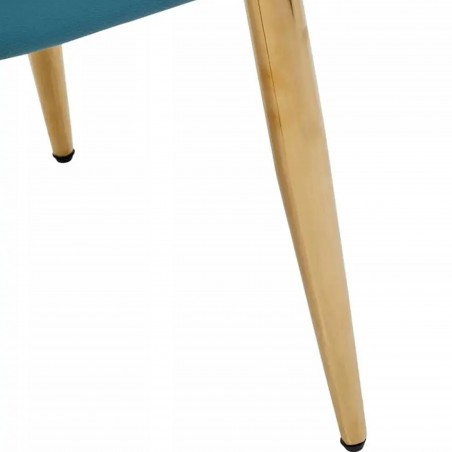 Tamzin Velvet Upholstered Dining Armchair Blue/Gold  Leg Detail