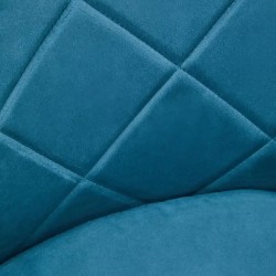 Tamzin Velvet Upholstered Dining Armchair Blue/Gold Pattern Detail