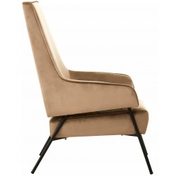 Henia Velvet Upholstered Accent Chair - Mink Side View