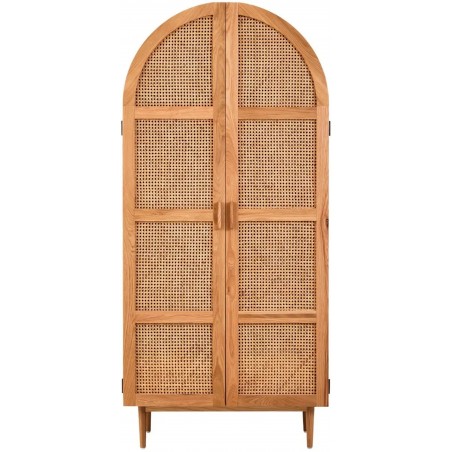 Lyon Natural Rattan and Oak Two Door Cabinet Front View